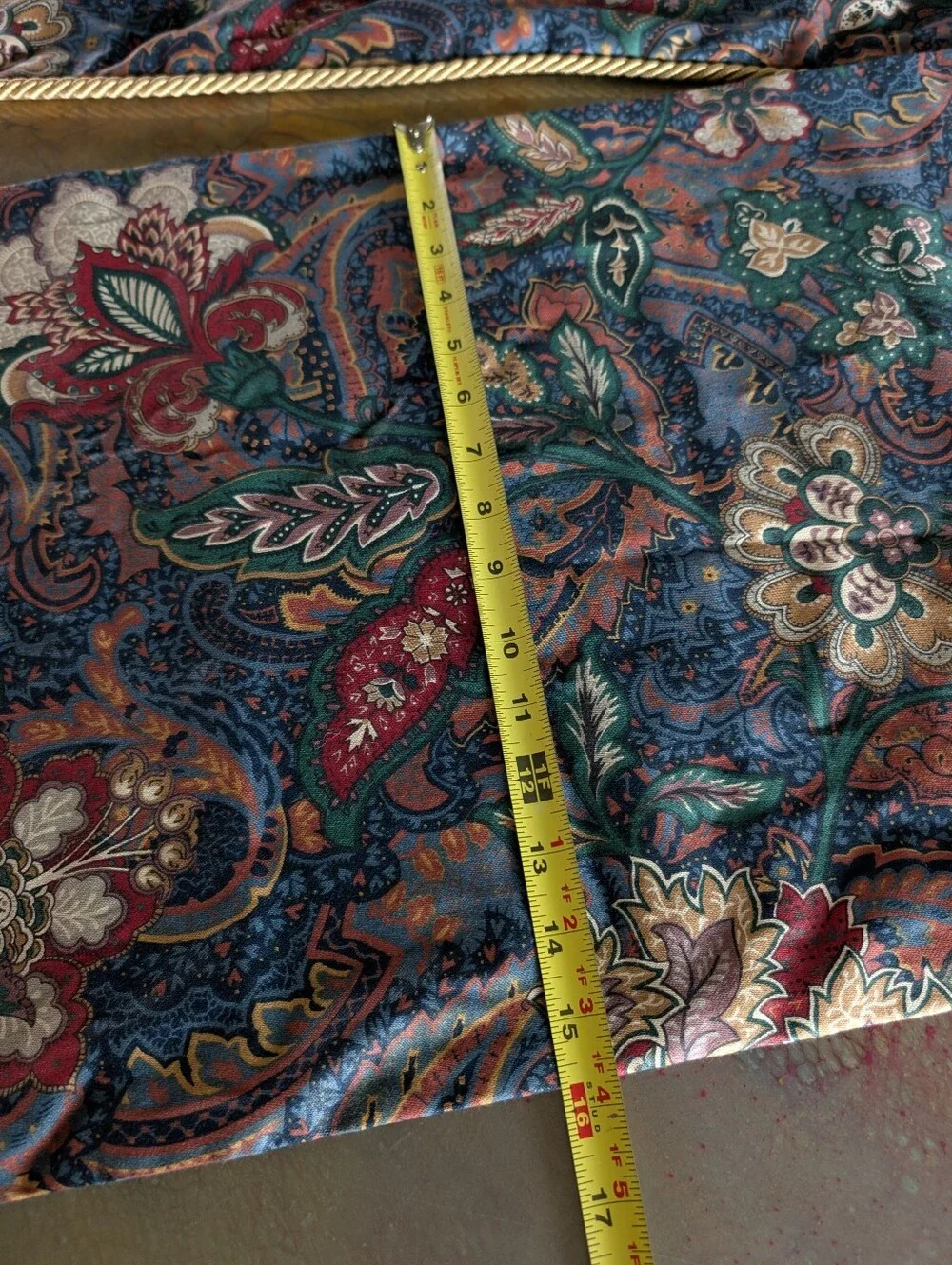 Custom Botanical Teal Table, Console, Dresser Topper Runner Lined